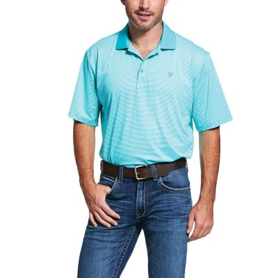 Ariat Micro Stripe TEK Turkuaz Polo Erkek (15325-237)